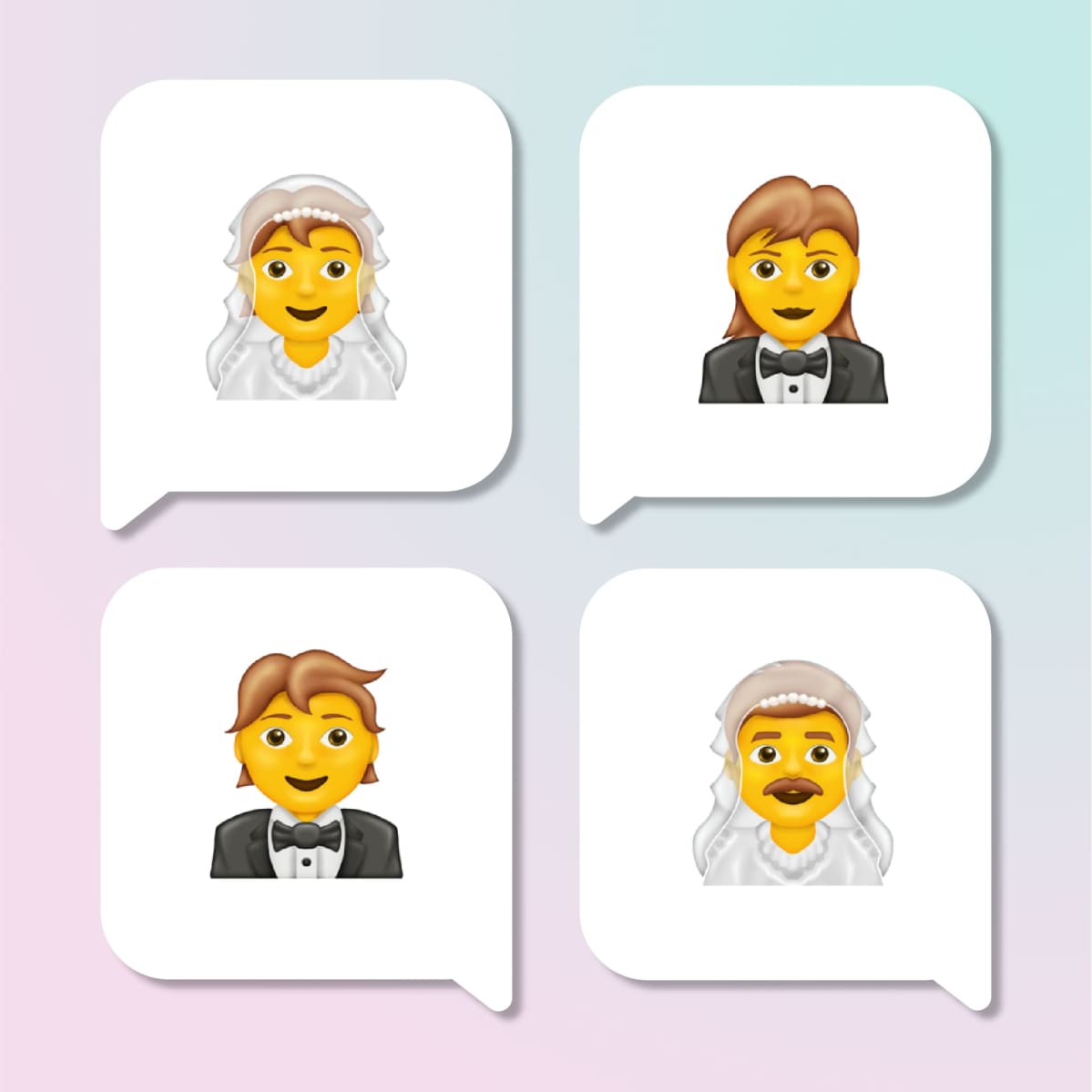 Uudistuksen myötä emojikuvastoon lisättiin nainen smokissa ja mies mekossa.