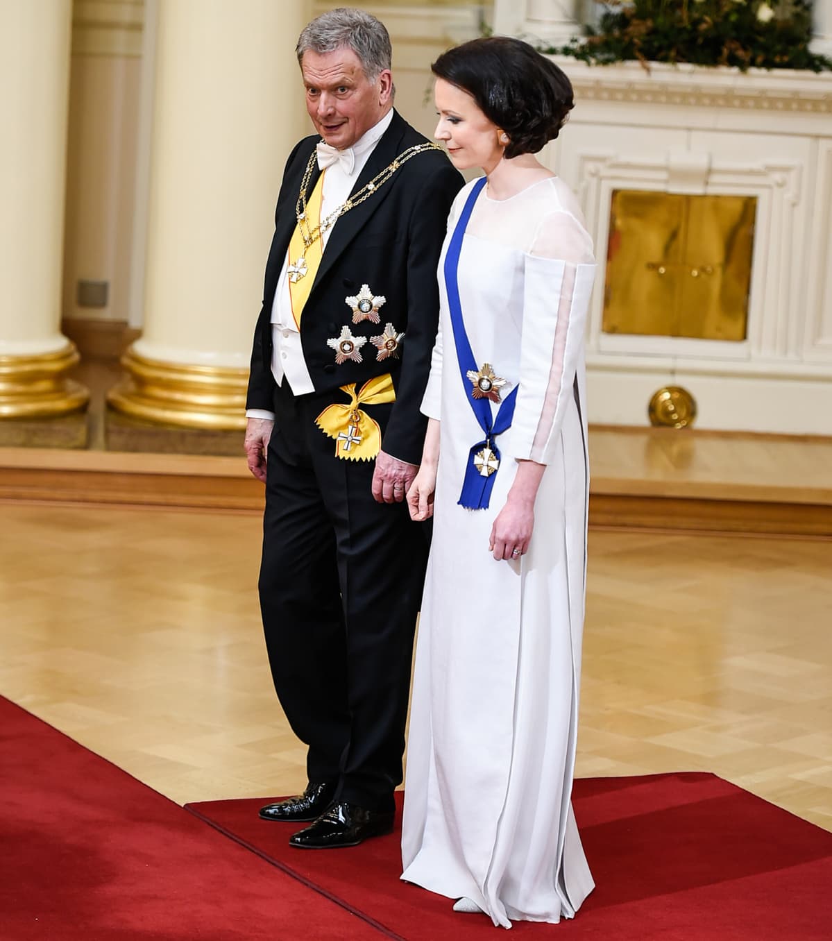 Tasavallan presidentti Sauli Niinistö ja puoliso Jenni Haukio.