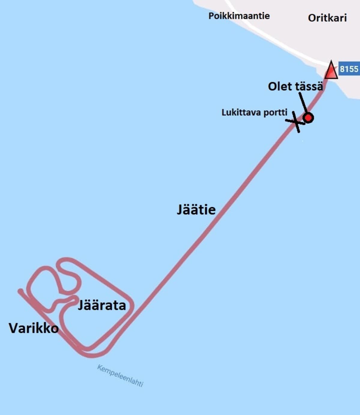 Suunniteltu jäärata-alue Oulun Oritkarissa.