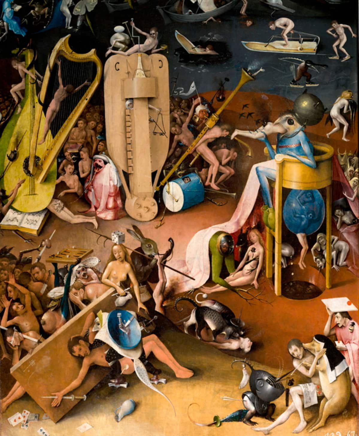 Yksityiskohta Hieronymus Boschin maalauksesta Maallisten ilojen puutarha (1500-1505).