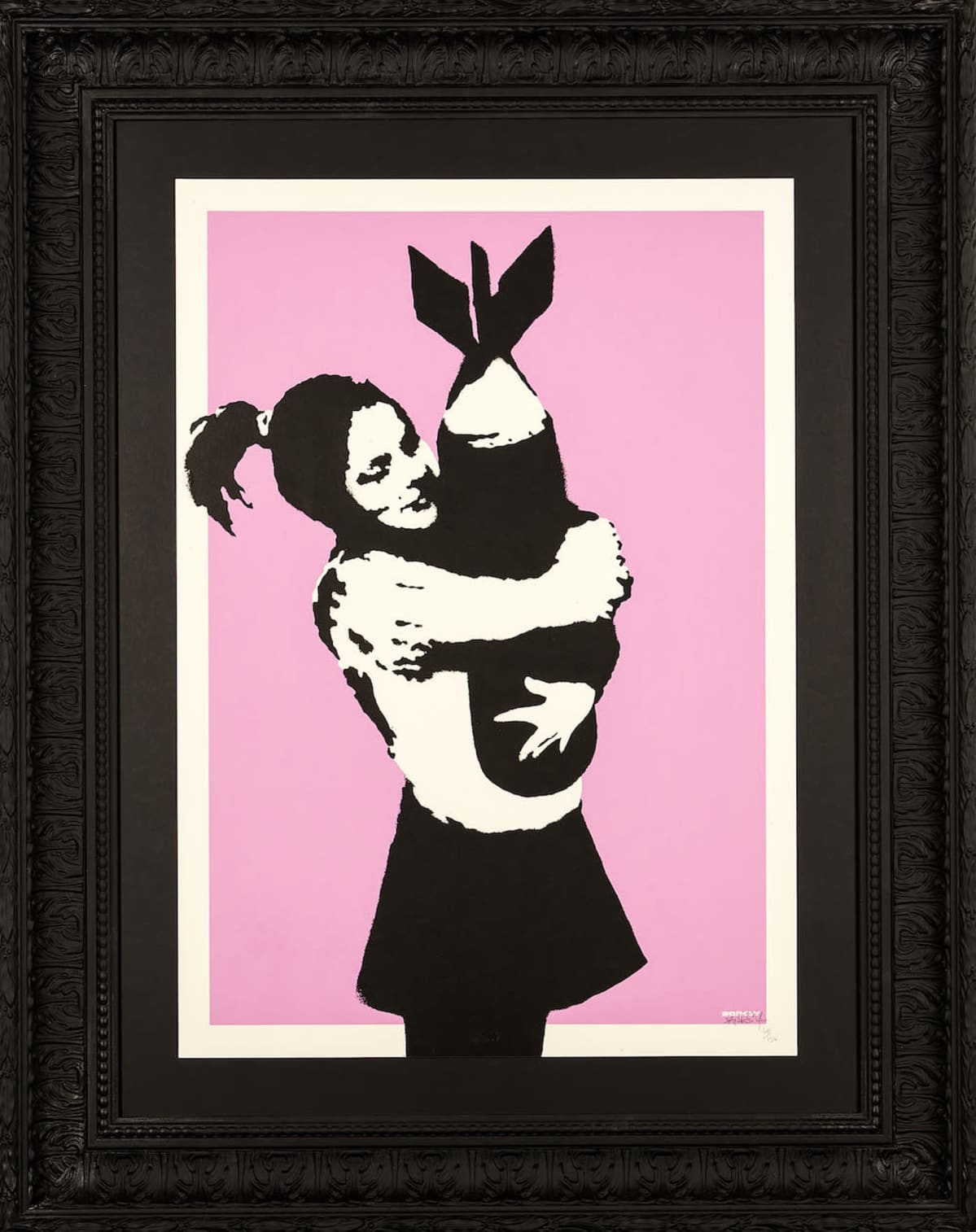 Banksy: Bomb hugger.