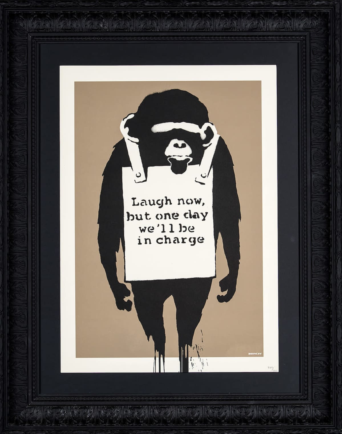 Banksyn teos Laugh now.