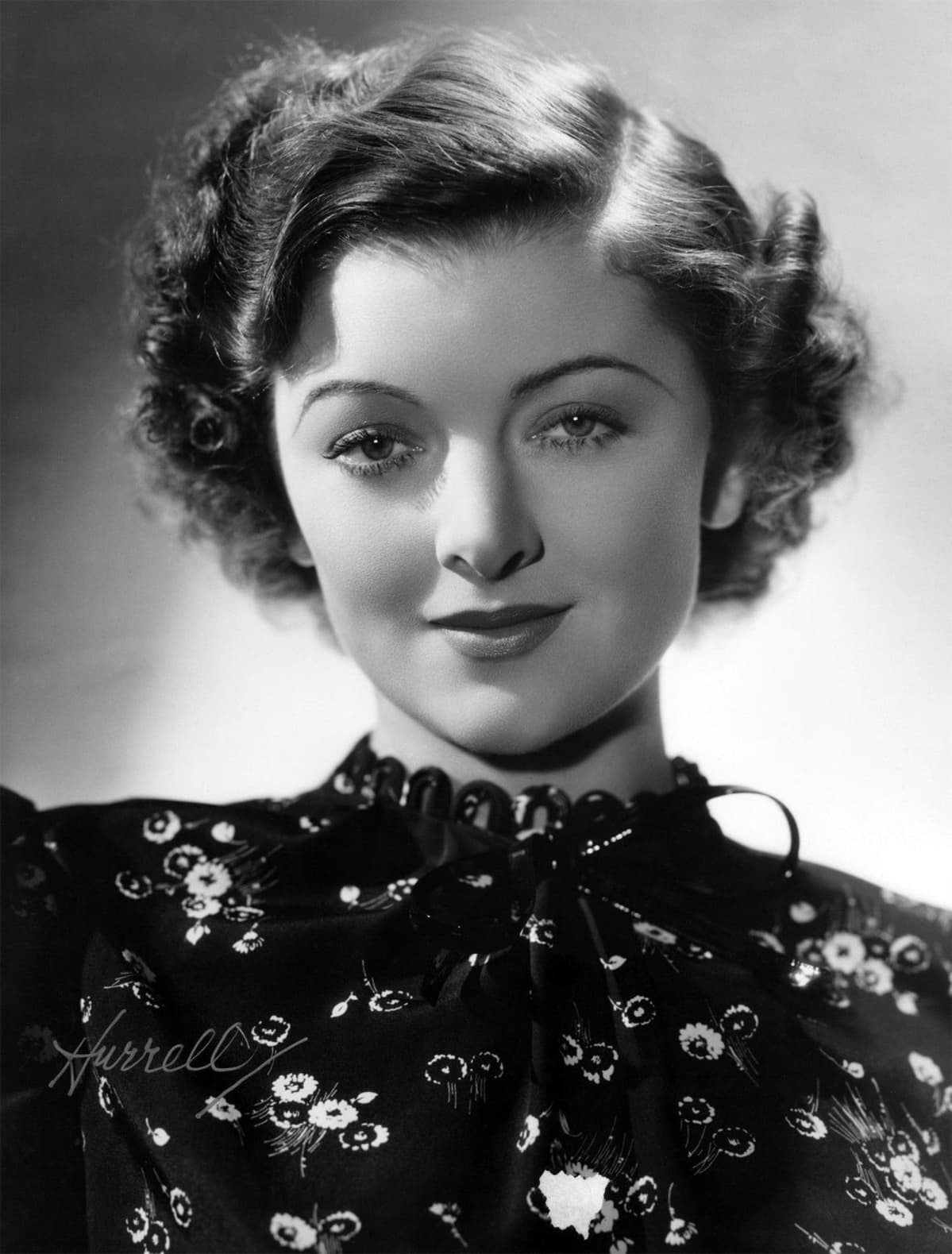 Amerikkalainen filmitähti Myrna Loy.