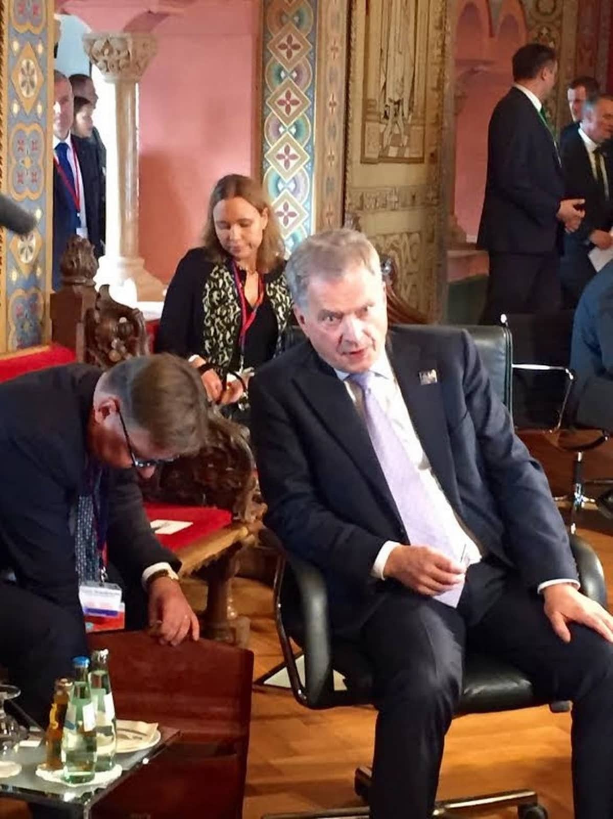 Presidentti Sauli Niinistö Wartburgin linnassa.