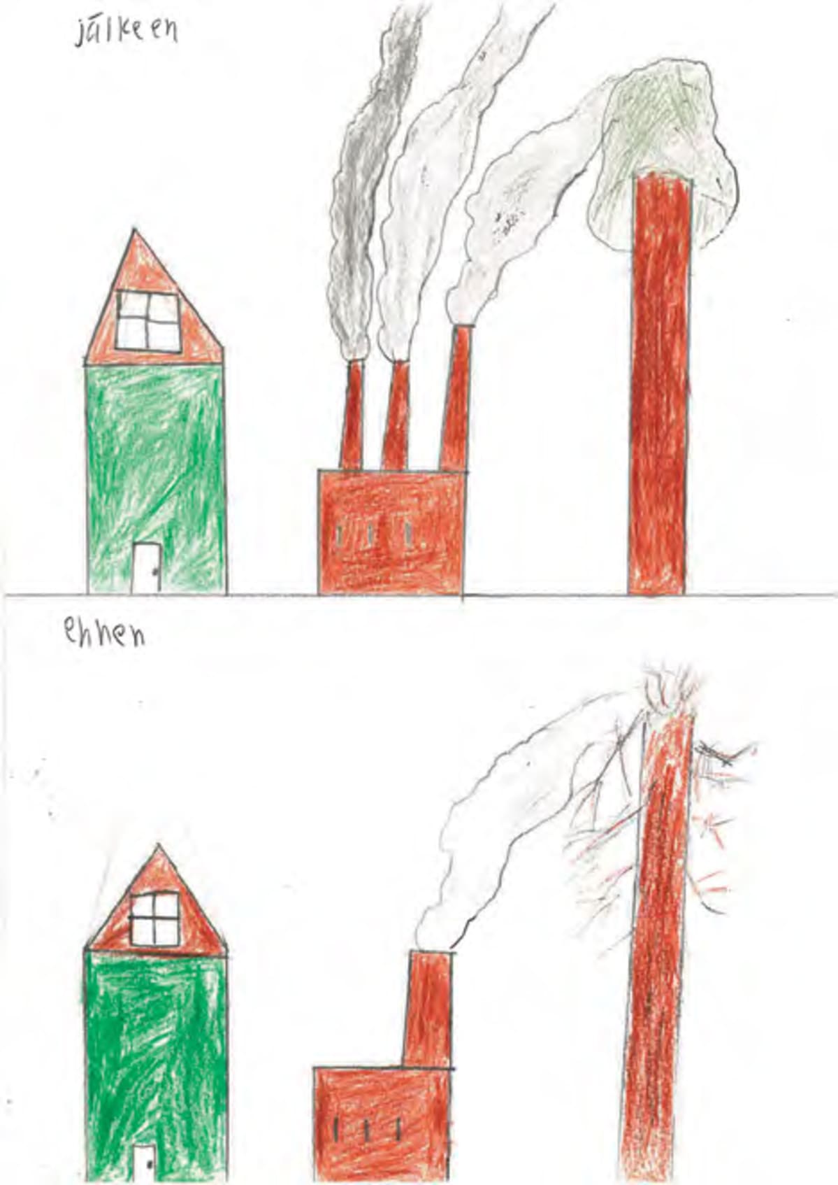 Maapallon tulevaisuus ja lapsen oikeudet -teoksen kuvitusta.