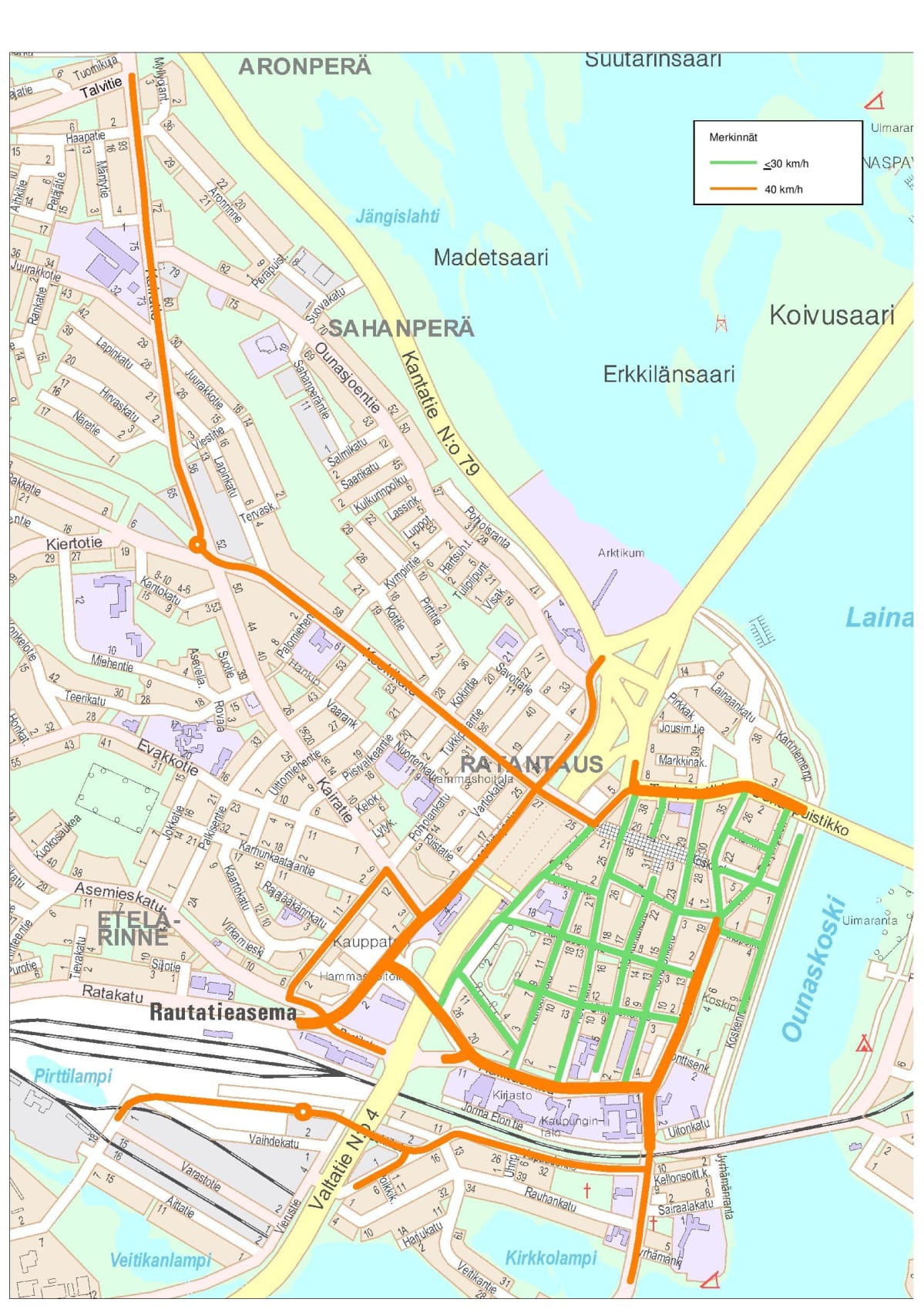 kartta rovaniemi keskusta Nopeusrajoitukset laskevat Rovaniemen ydinkeskustassa 30 