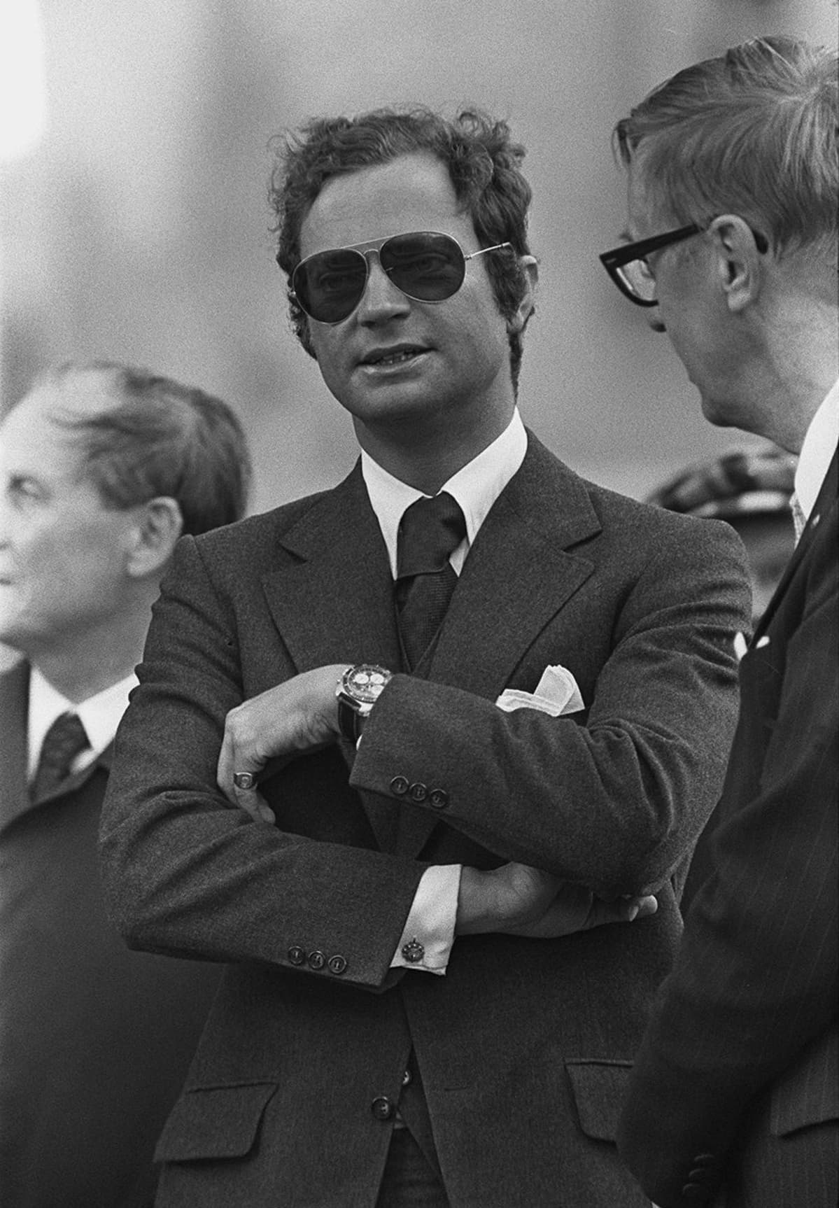 Kaarle Kustaa Suomessa vuonna 1975.