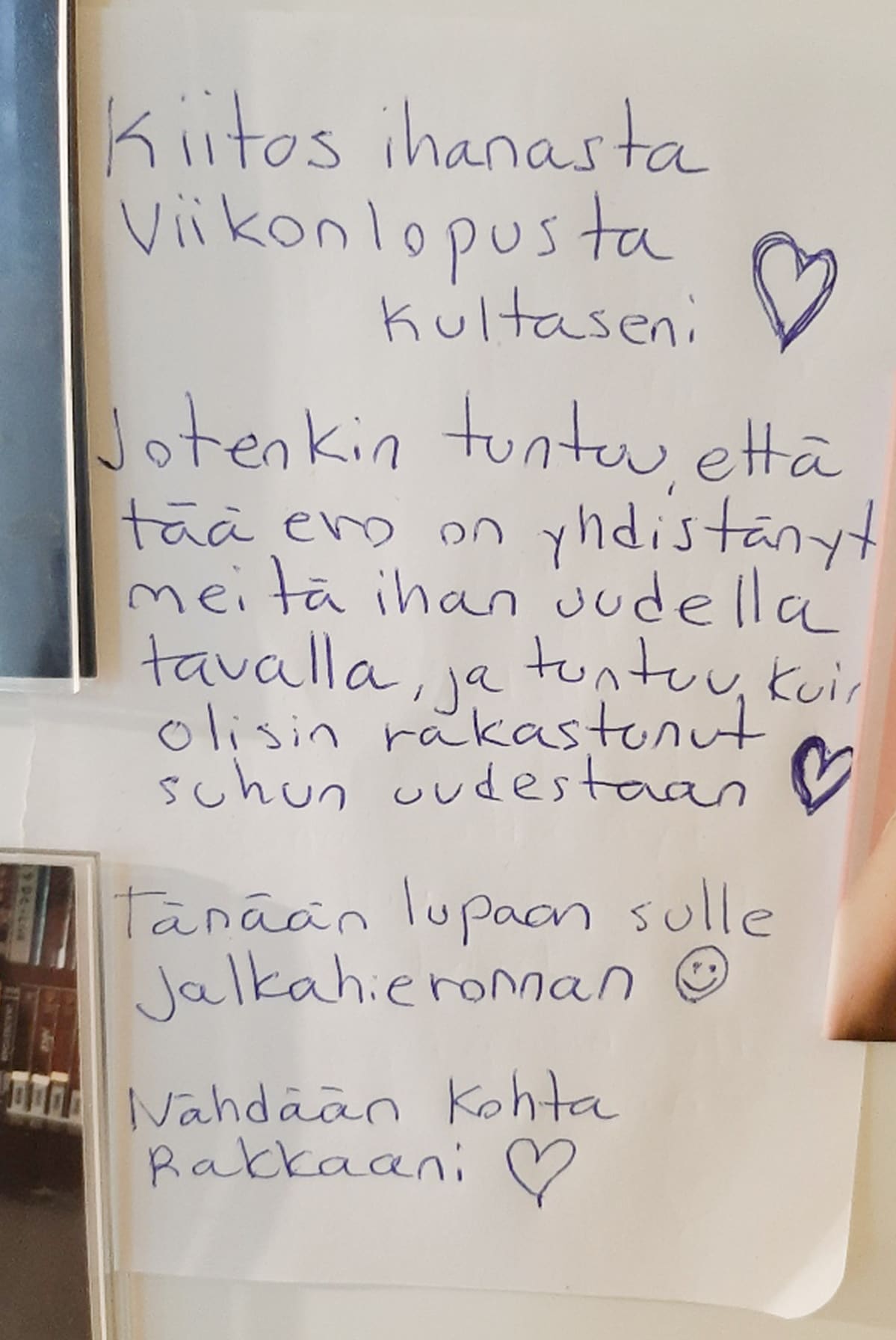 Jani Suihkola jätti ex-vaimonsa kotiin romanttisen viestin.
