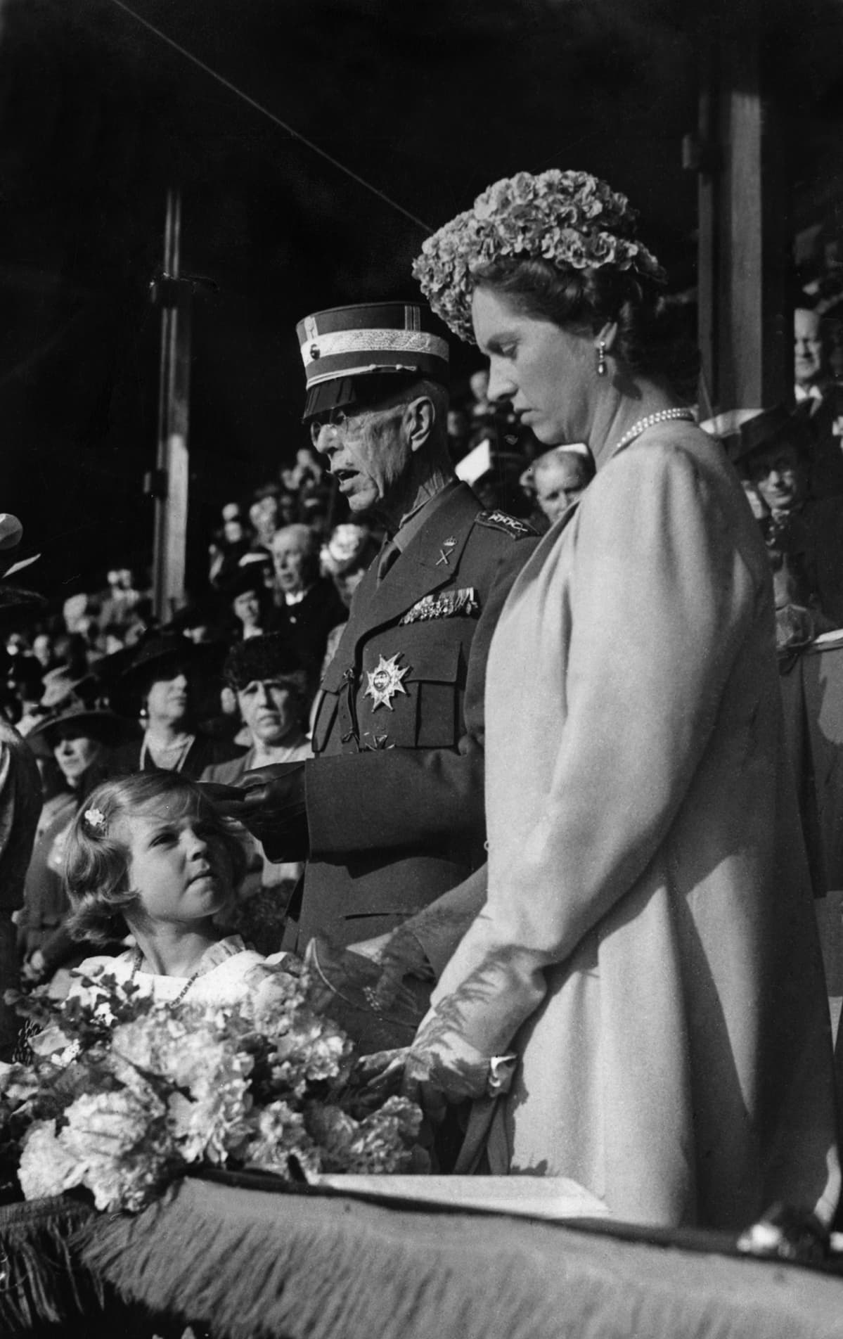 Kustaa V, prinsessa Margareta äitinsä kanssa vuonna 1940.