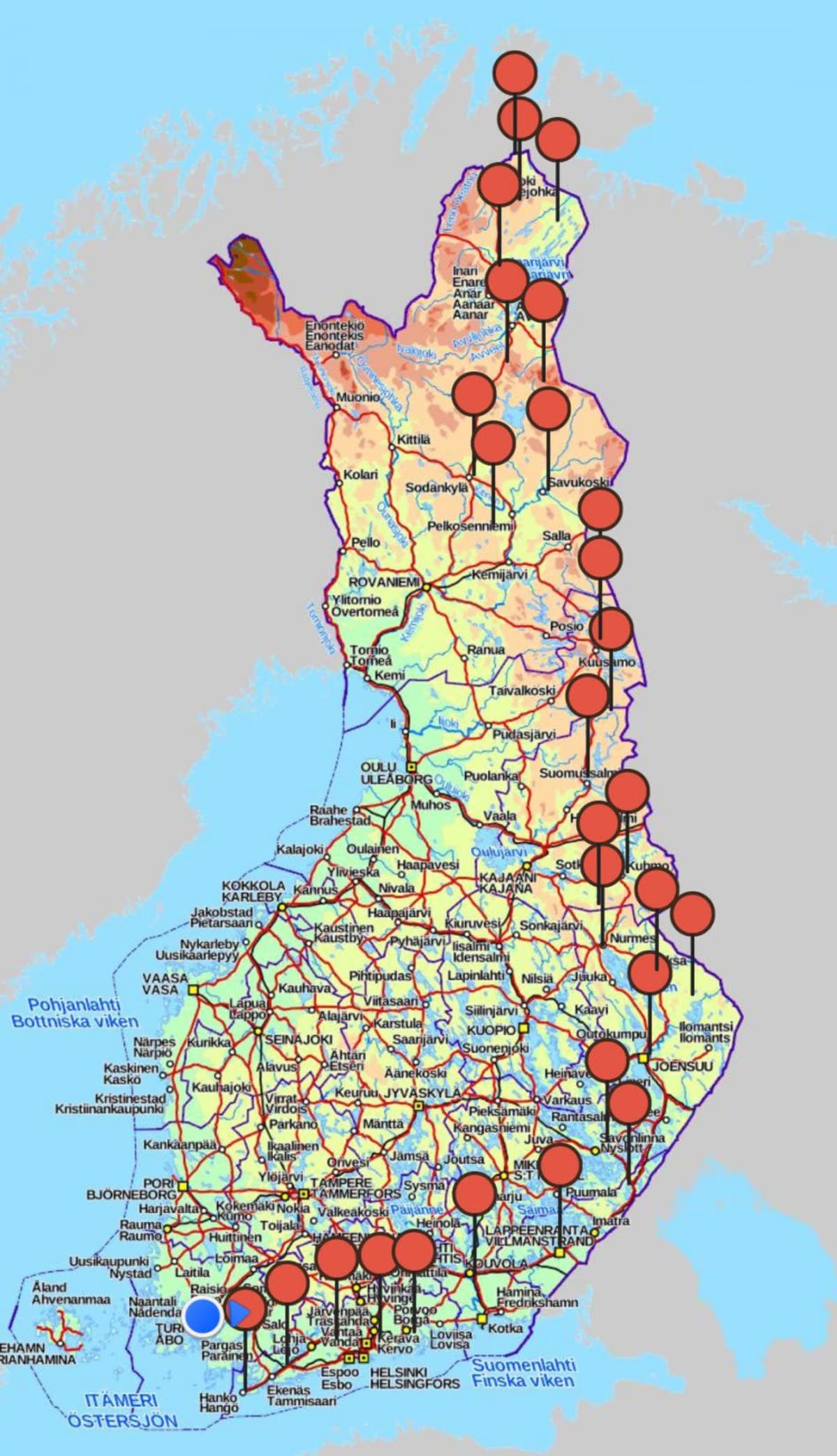 Tero Mäkisen kävelyreitti Suomen halki