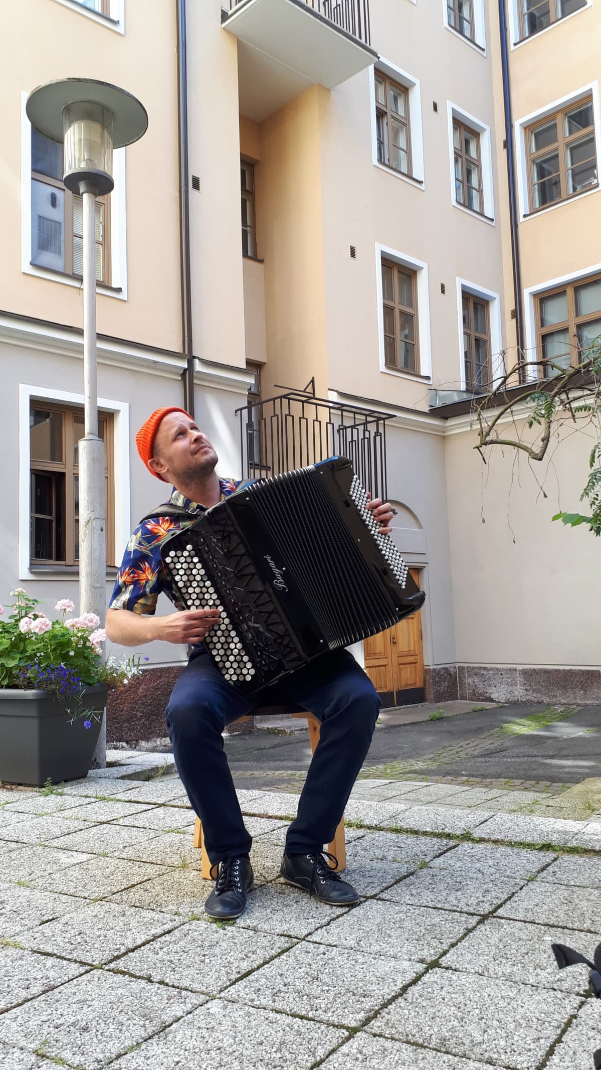 Harmonikkataiteilija Niko Kumpuvaara.