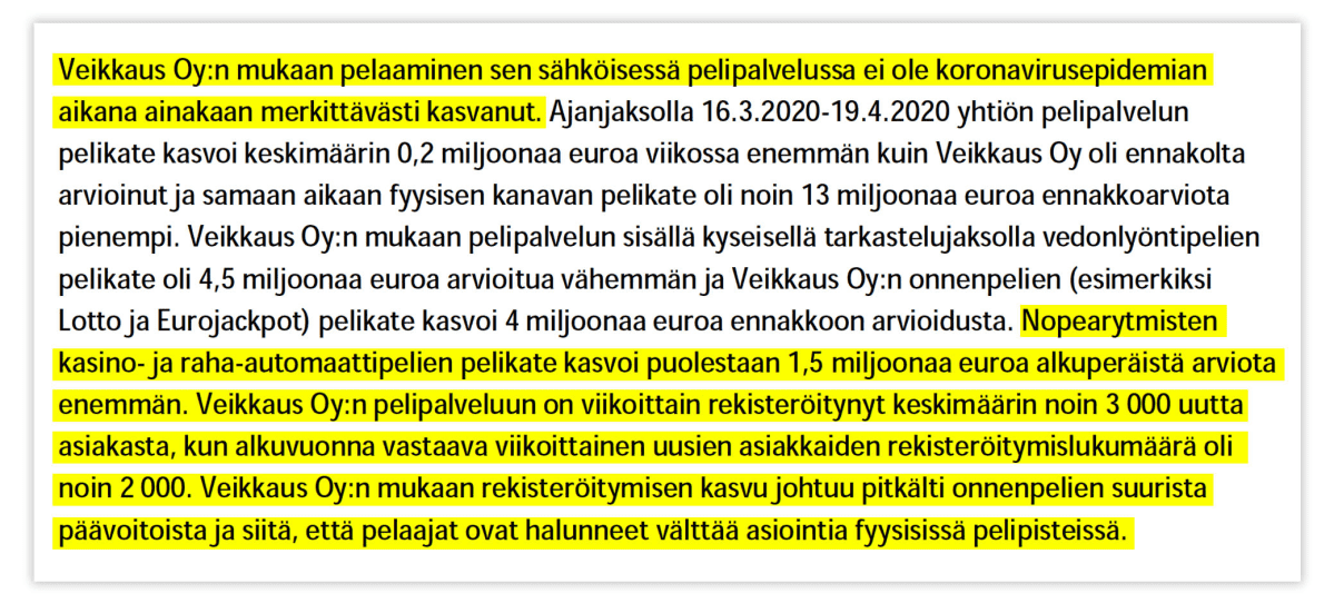 Ote sisäministeriön perustelumuistiosta