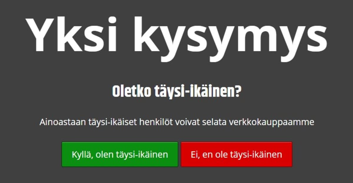 Verkkokaupan ikäkysely