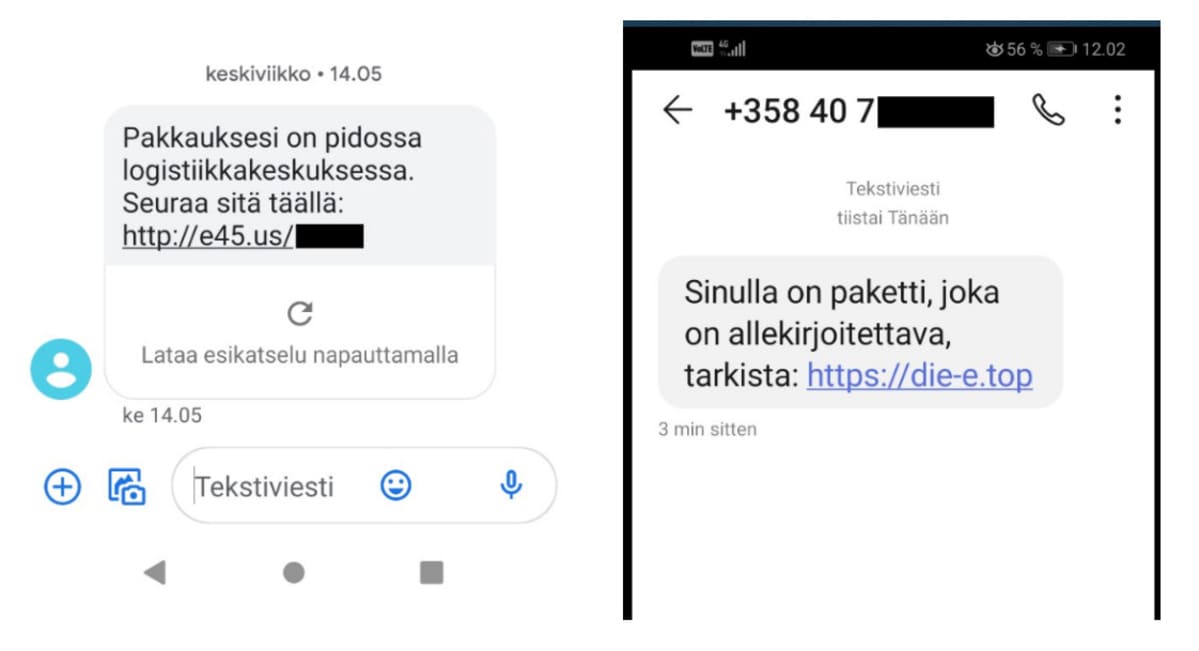 Postin nimissä lähetetty huijausviesti