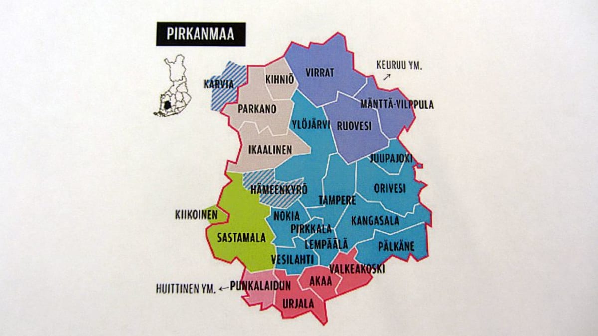 suomen kartta sastamala SK: Pirkanmaalle jäisi viisi kuntaa | Yle Uutiset | yle.fi suomen kartta sastamala