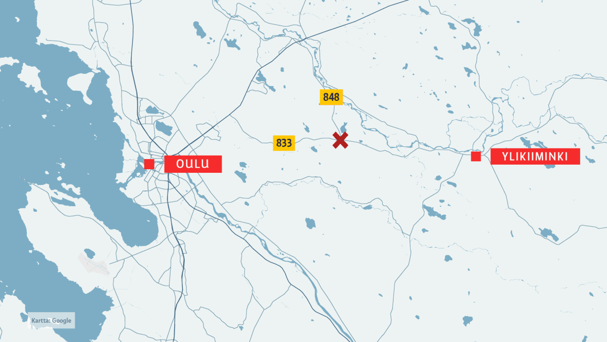 kartta ylikiiminki Seitsemän ihmistä loukkaantui risteyskolarissa Oulussa, yhden 