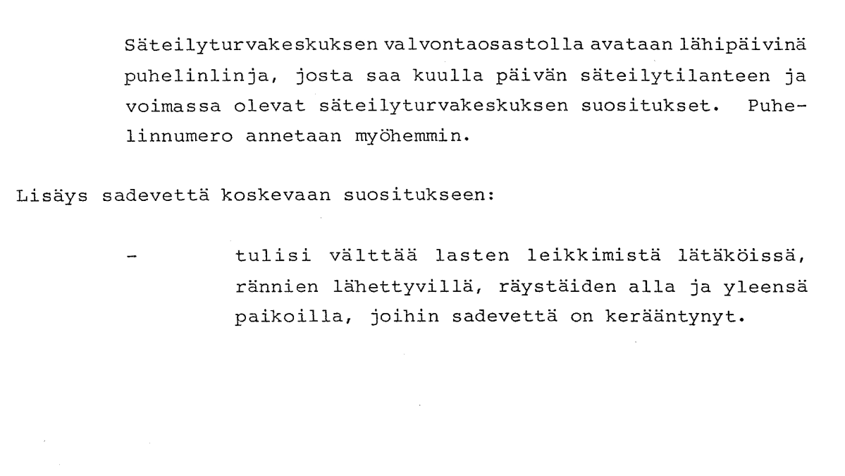 Säteilyturvakeskuksen tiedotteen skannaus.