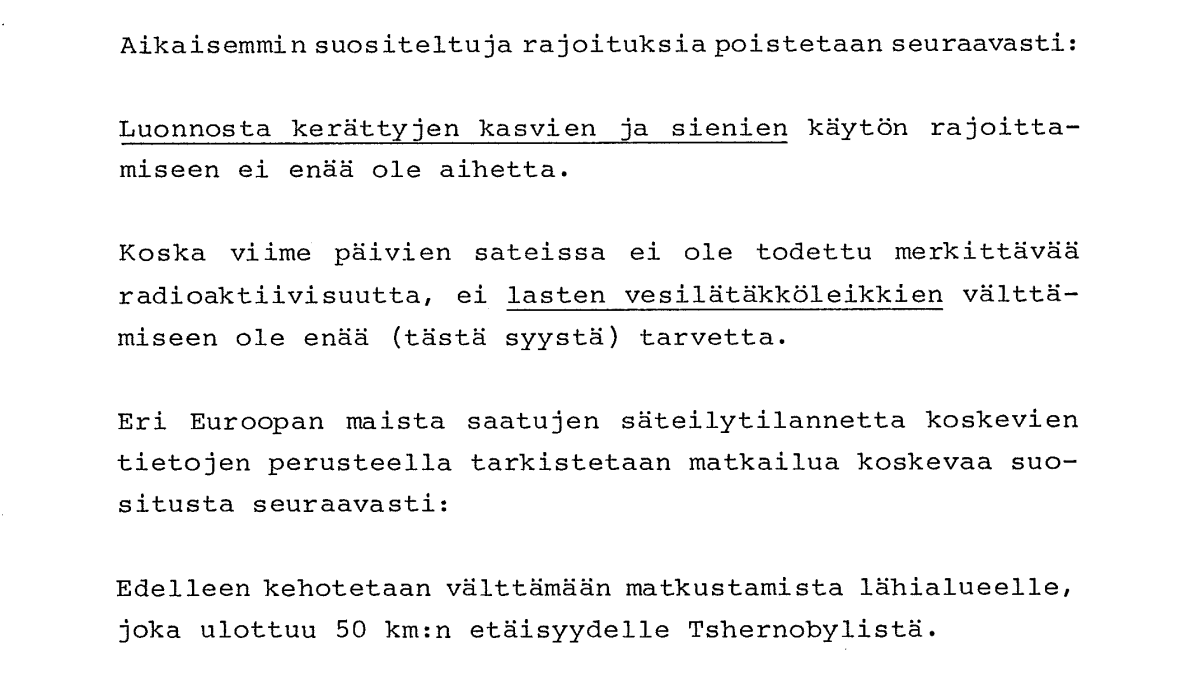 Säteilyturvakeskuksen tiedotteen skannaus.