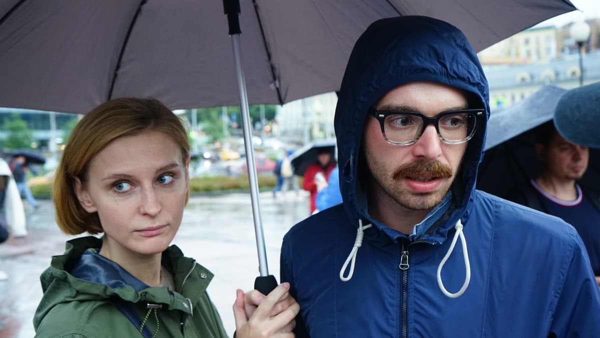 Moskovalaiset mielenosoittajat Katja Bytškova ja Andrei Polek.