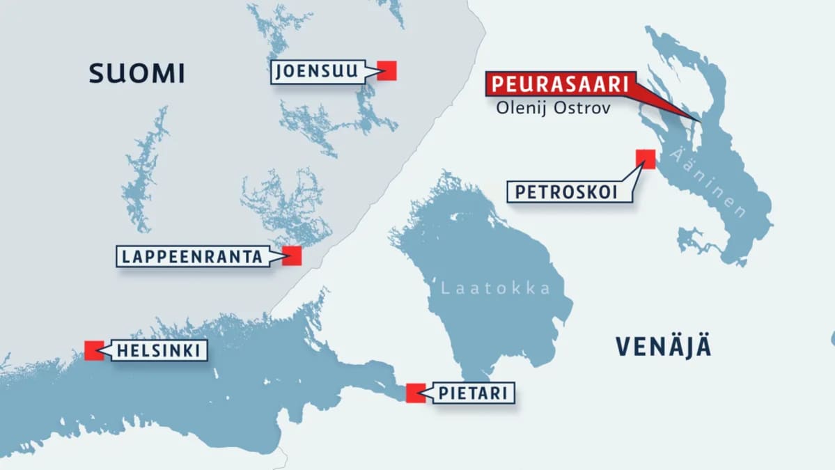 Ääninen, Peurasaari-Olenij Osrov -kartta
