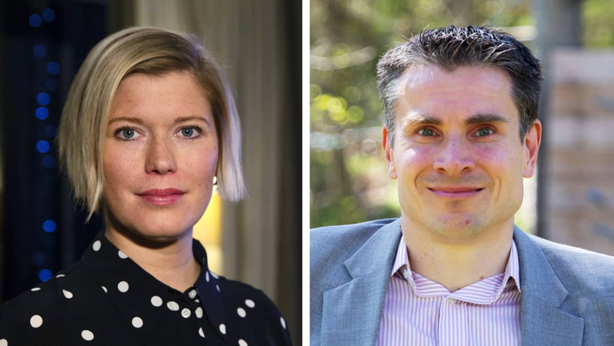 Swedpankin pääekonomisti Heidi Schauman ja Nordean pääanalyytikko Jan von Gerich