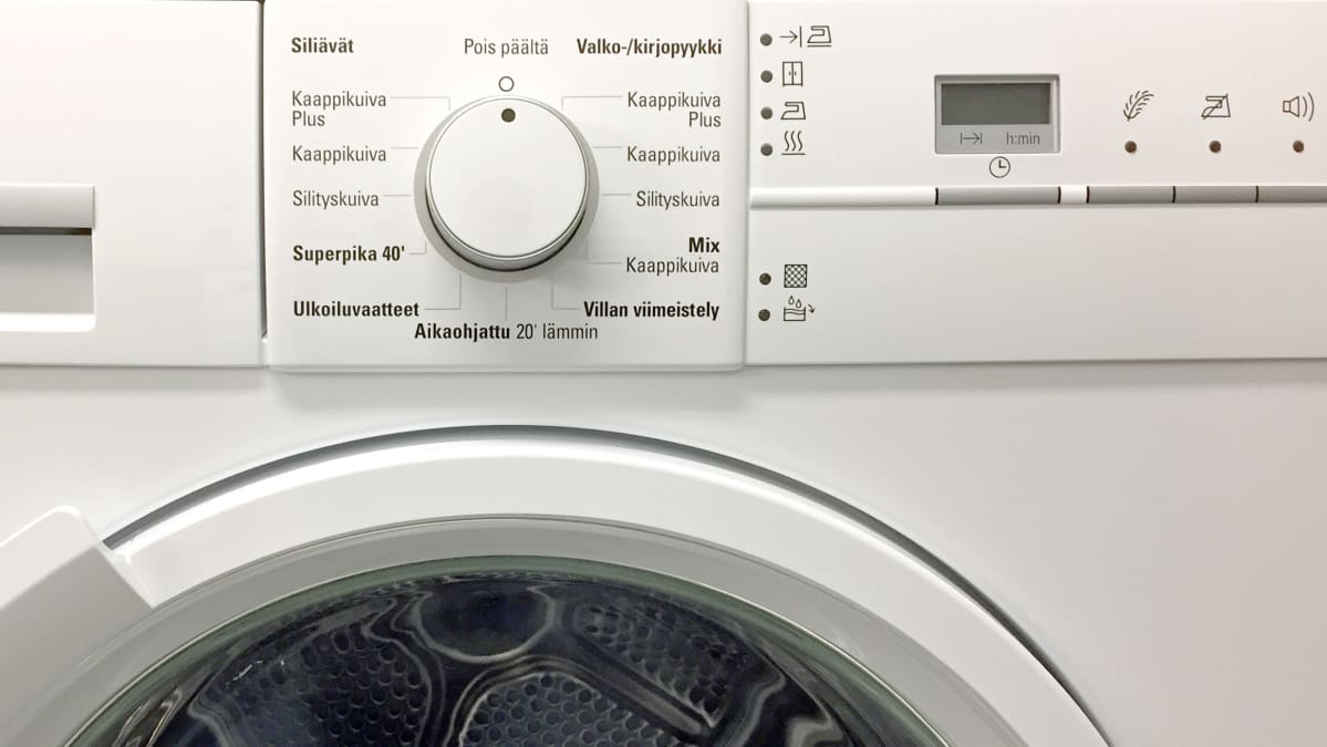 Kuivausrummun mittaristo.