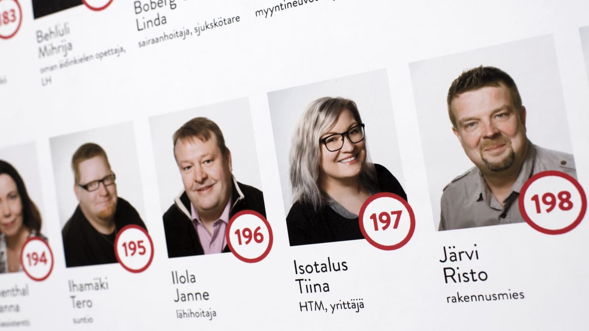 SDP:n ehdokaslistaa Kokkolassa.