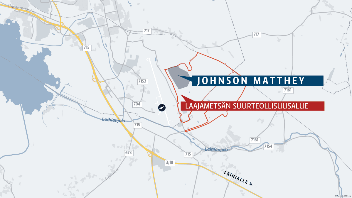 Johnson Mattheyn tonttivaraus Vaasassa.