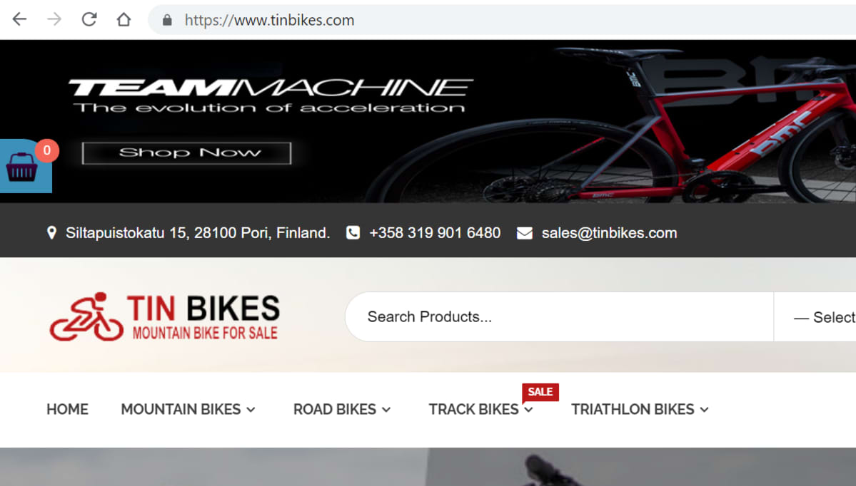 Tinbikes huijausnettisivusto