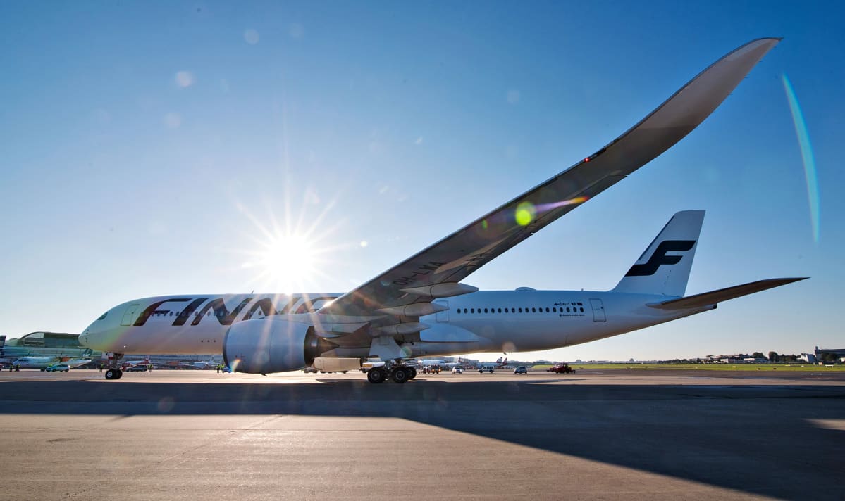 Finnairin A350 XWB -lentokone.