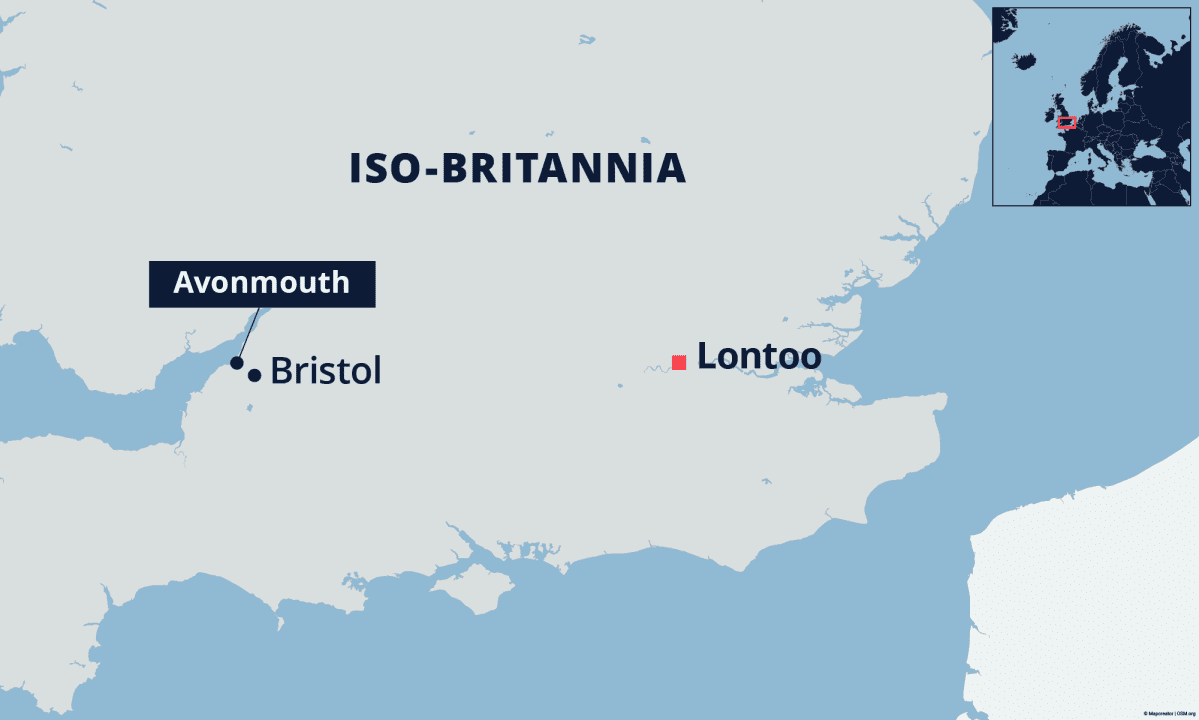 Bristolin sijainti kartalla.