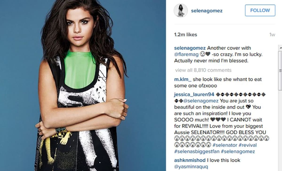 Selena Gomezin Instagram tili