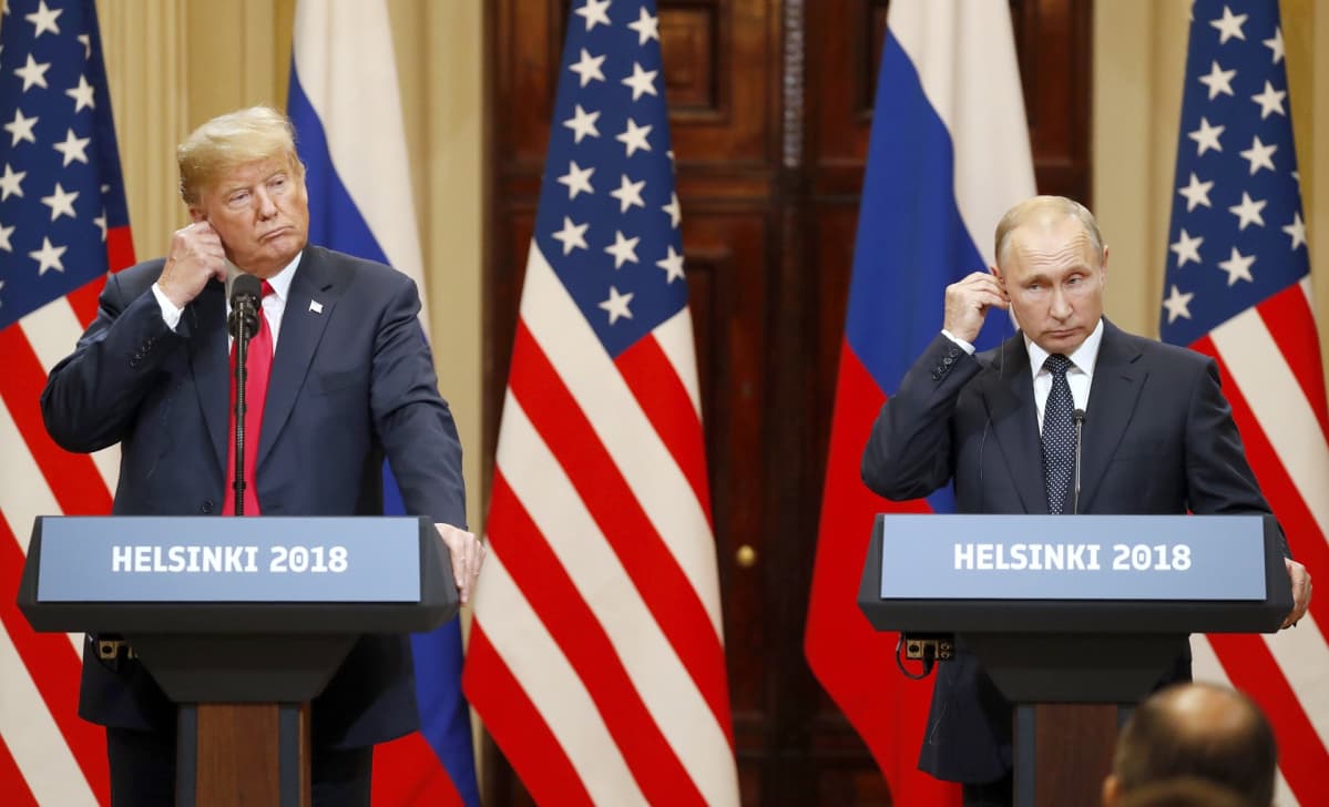 Yhdysvaltain Donald Trump ja Venäjän Vladimir Putin tapasivat Helsingissä 16. heinäkuuta 2018.
