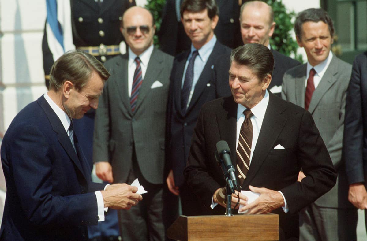 Mauno Koivisto ja Ronald Reagan.