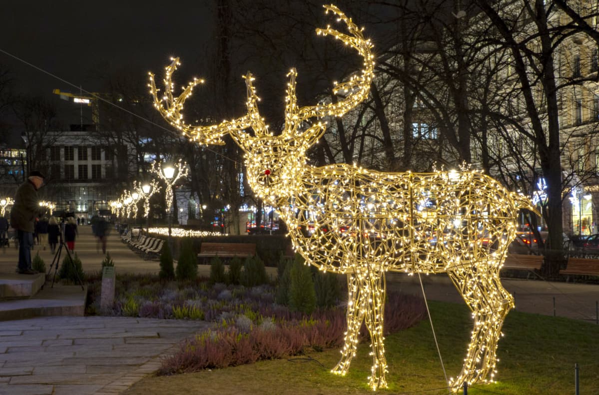Jouluvaloporo Esplanadin puistossa.