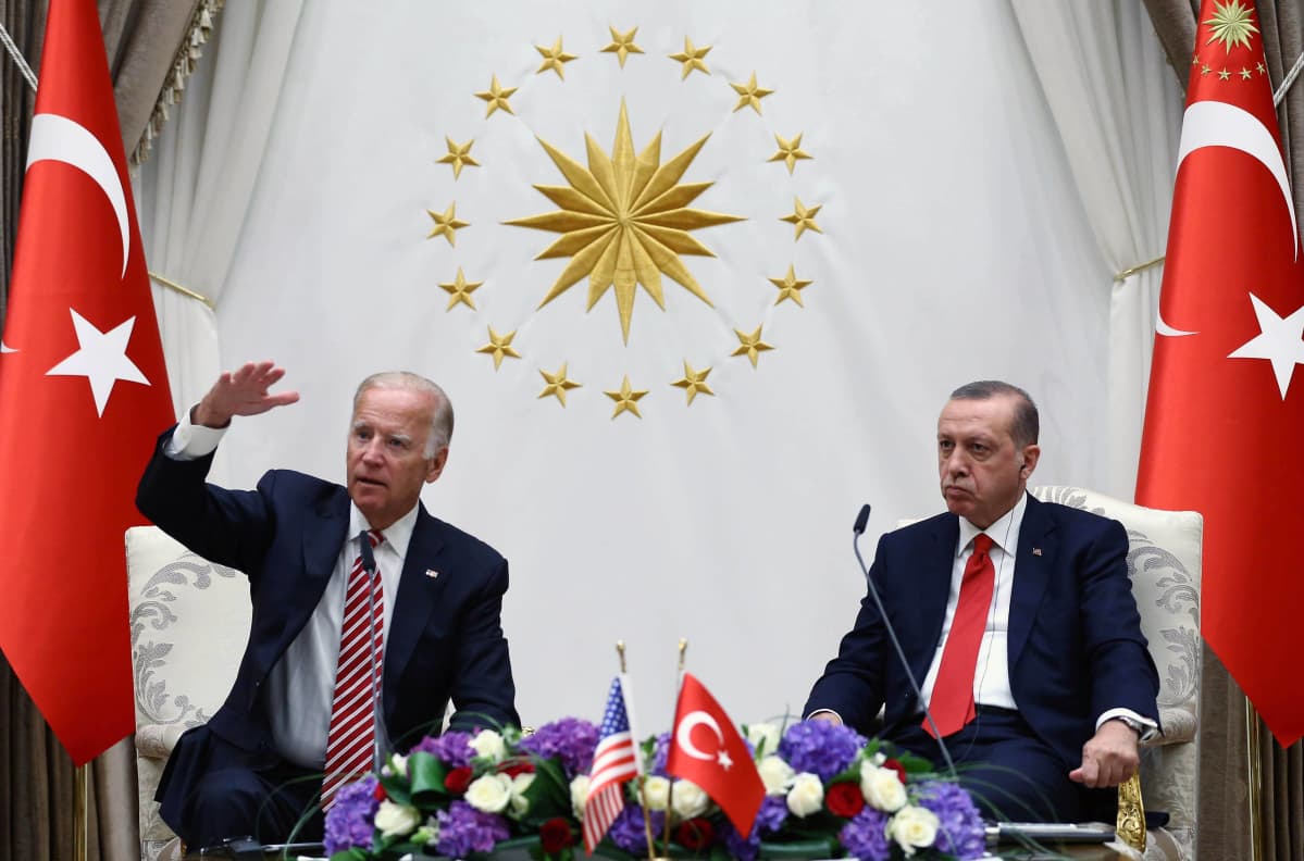 Varapresidentti Joe Biden ja Turkin presidentti Recep Tayyip Erdogan Ankarassa elokuussa 2016.