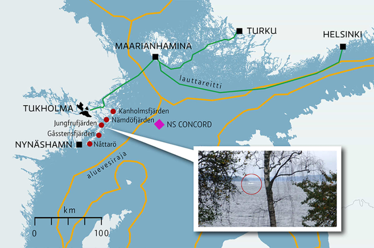 suomen aluevesiraja kartta Tassa Ovat Ruotsin Etsintaoperaation Kannalta Keskeiset Paikat Yle Uutiset Yle Fi suomen aluevesiraja kartta