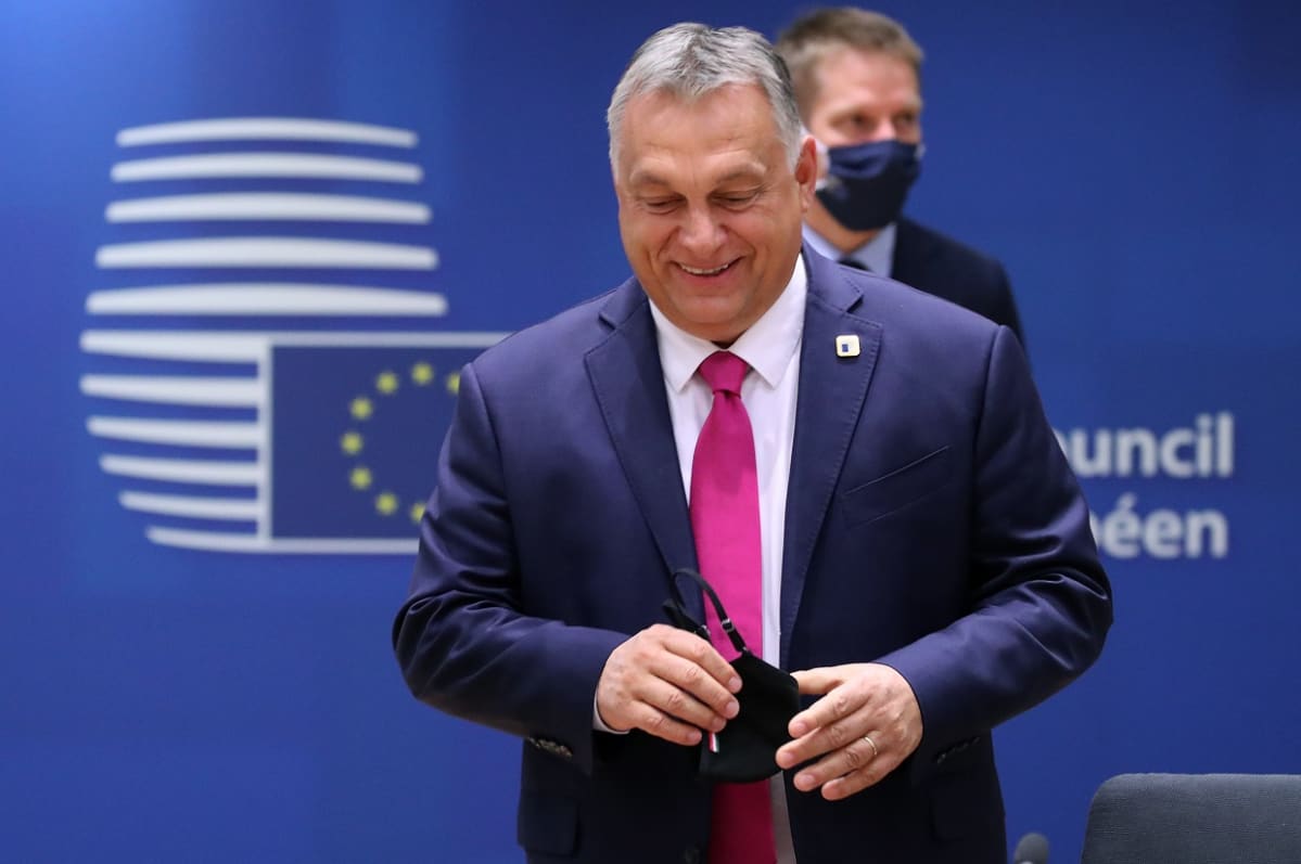Unkarin pääministeri Viktor Orbán EU-kokouksessa Brysselissä lokakuussa 2020.