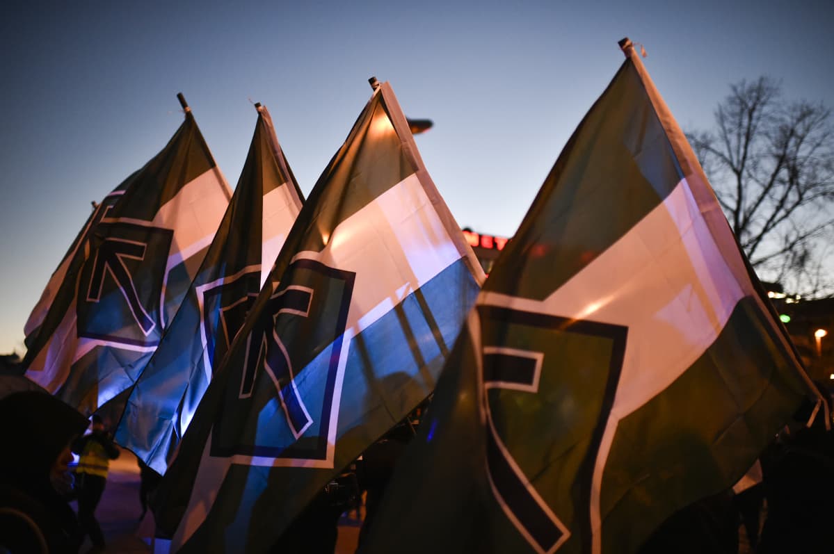 Pohjoismaisen vastarintaliikkeen kulkue Hakaniemessä.