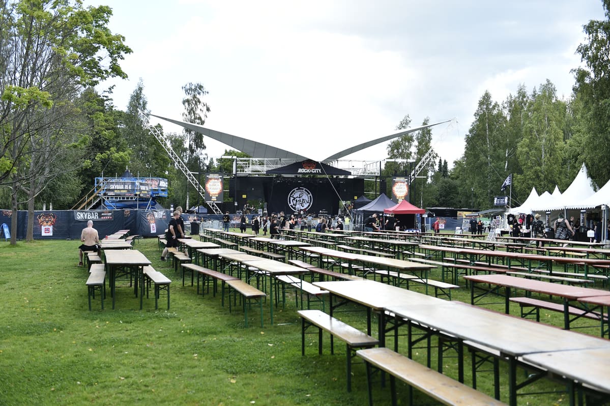 Rock in the city -festivaali Porissa elokuussa.