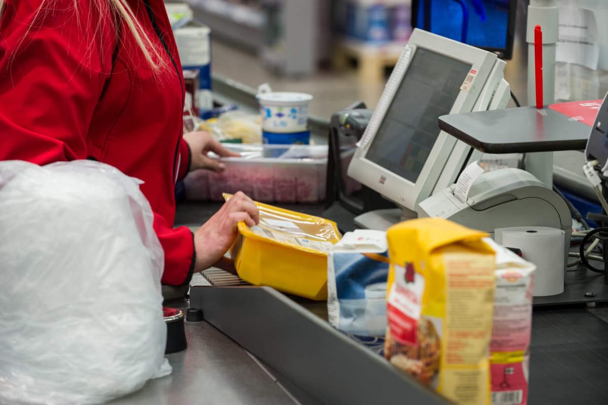 Kaupan kassa, K-market Tammisto.