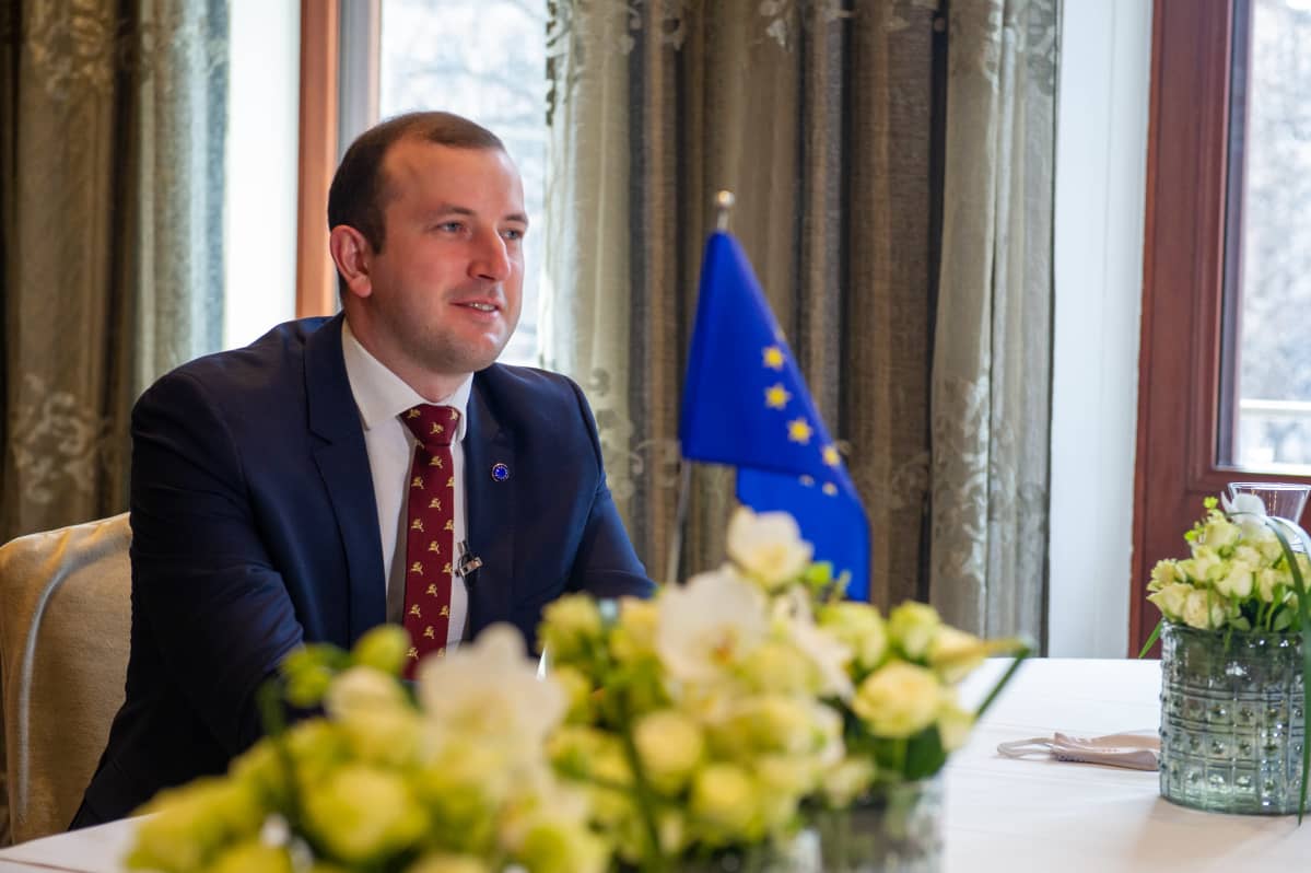 EU:n ympäristöstä, valtameristä ja kalastusasioista vastaava komissaari Virginijus Sinkevičius 5.4.2021.