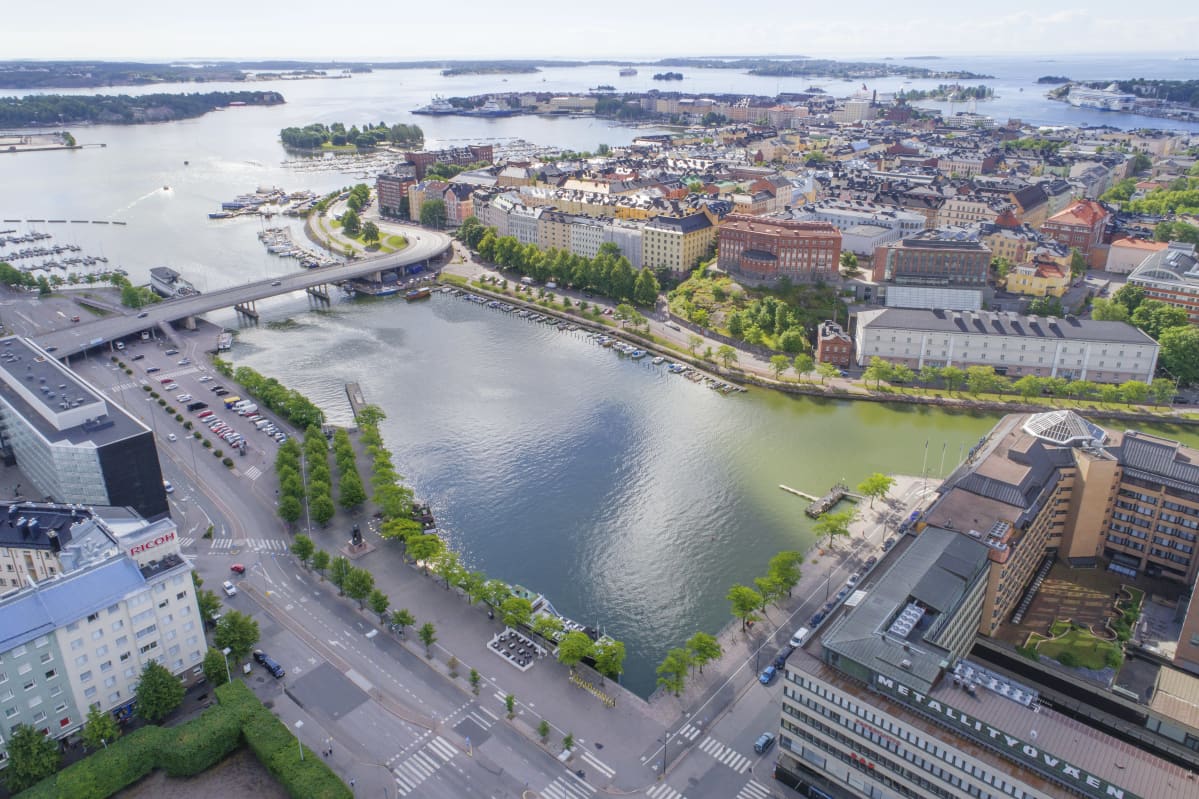 Hakaniemi, näkymä ilmasta kohti Kruununhakaa