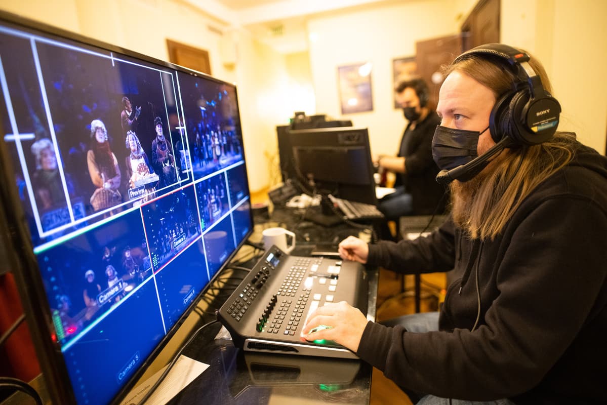 Saiturin joulu -livestreamin tuotantoa.