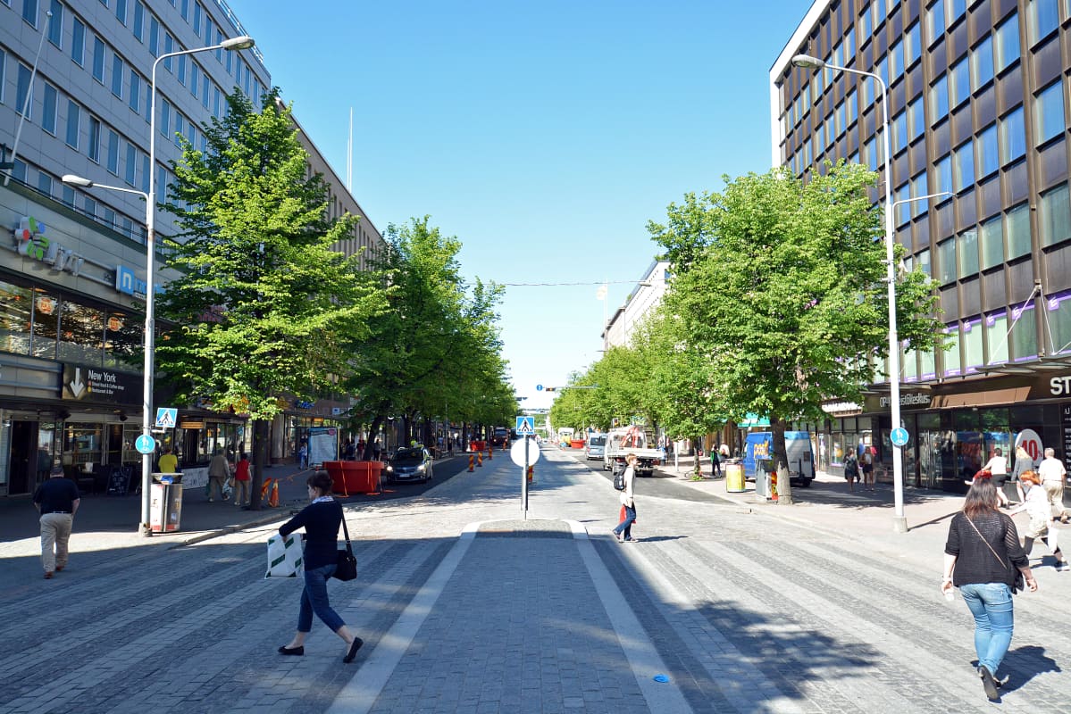 Hämeenkadun itäpää korjauksen jälkeen Tammerkosken suuntaan