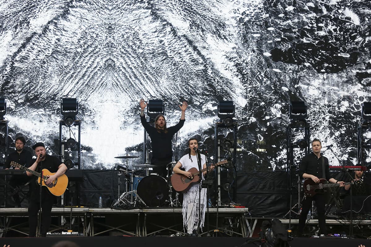 Of Monsters and Men -yhtye Lollapalooza-festivaalilla Chilessä maaliskuussa 2016.