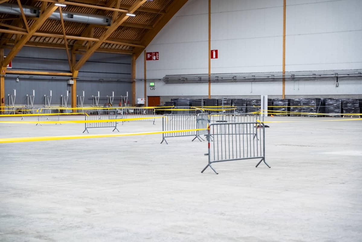 Fimlabin koronavirustestauspiste Tampereen messu- ja urheilukeskuksessa.