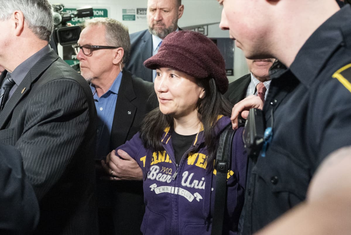 Huawein talousjohtaja Men Wanzhou oikeudessa Kanadassa maaliskuussa.