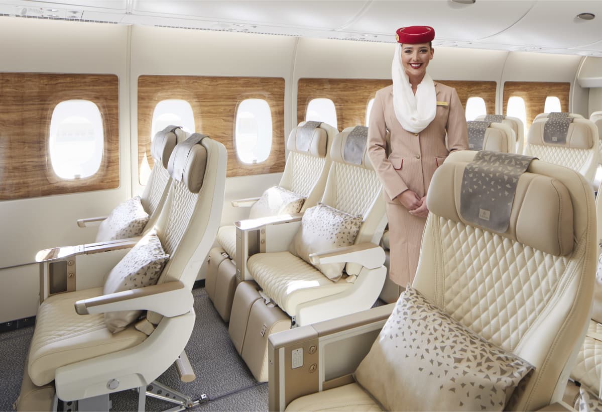 Emirates Airlinesin Premium Economy plus-luokan matkustamo