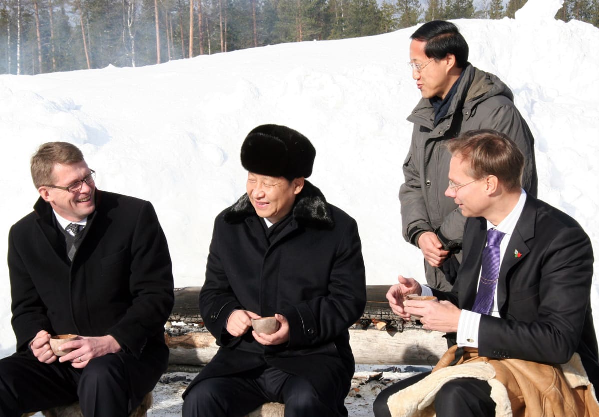 Matti Vanhanen ja silloinen varapresidentti Xi Jinping Rovaniemellä 2010.